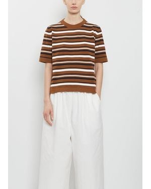 Margaret Howell Knitted Cotton Linen T-shirt - White
