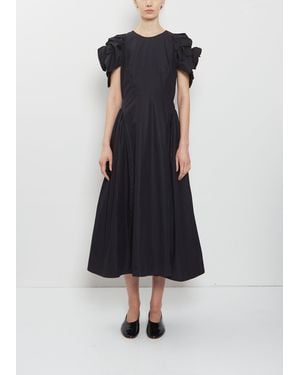 Simone Rocha Rose Puff Sleeve Cotton Dress - Blue