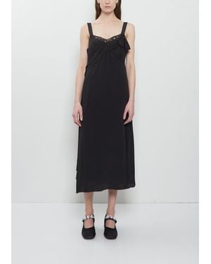 Simone Rocha Silk Blend Bow Sash Slip Dress - Black