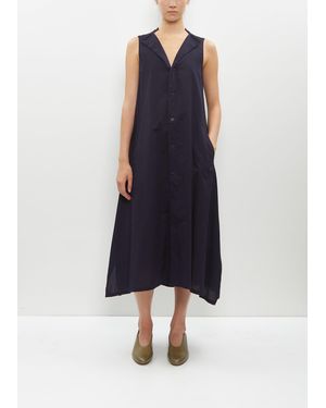 Y's Yohji Yamamoto Collar Cut Off Sleeveless Dress - Blue