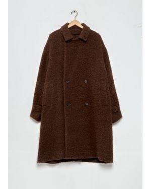 A.PRESSE Alpaca Blend Pile Coat - Brown