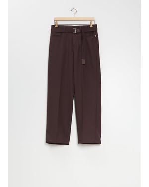 Sacai Men Suiting Wool Blend Trousers - Brown