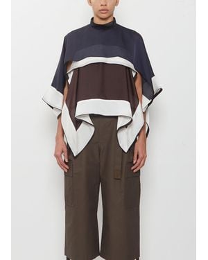 Sacai Satin X Chiffon Pullover - Blue