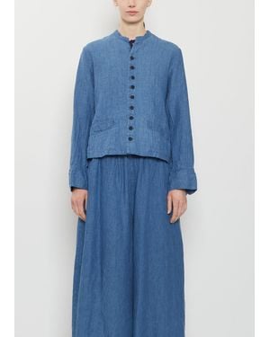 Pas De Calais Linen Chambray Jacket - Blue