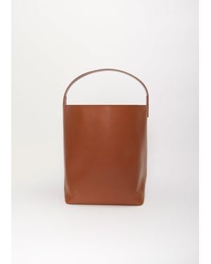 AURALEE Leather Shoulder Bag — Brown - White