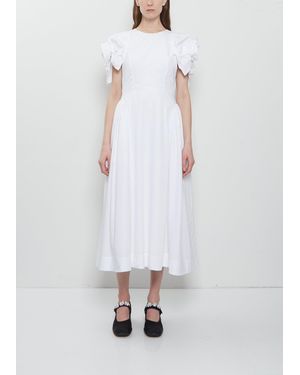 Simone Rocha Rose Puff Sleeve Cotton Dress - White