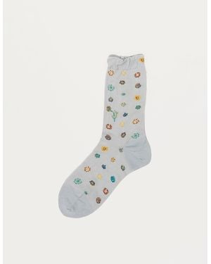 Antipast Polka Flower Socks - White
