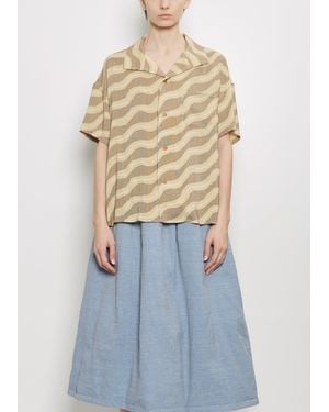Visvim Julie Open Collar Blouse - Blue