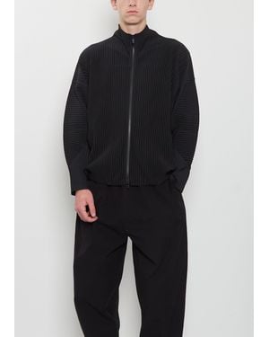 Homme Plissé Issey Miyake Pleated Zip Blouson - Black