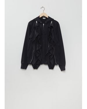 Comme des Garçons Ruffle Trim Zip-up Hoodie - Black