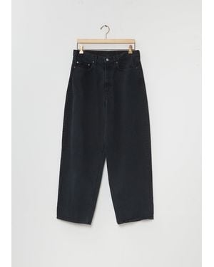 A.PRESSE Black Washed Wide Denim Trousers - Blue