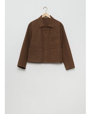 AURALEE Organic Cotton Heavy Twill Short Work Jacket - Brown
