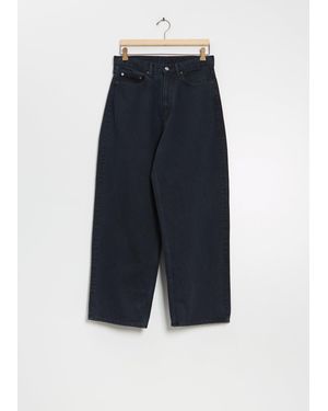 A.Presse Men Washed Wide Denim Trousers - Blue