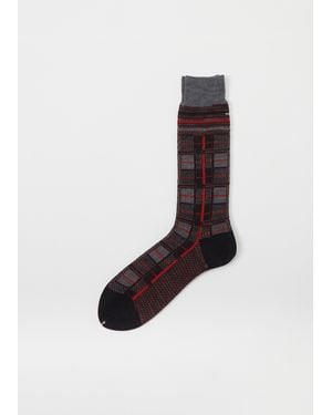 Antipast Men Tartan Check Socks - Black