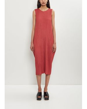Pleats Please Issey Miyake Lamp Shade Dress - Red