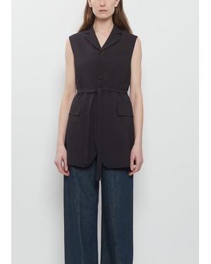 6397 Sleeveless Wool Blazer - Black