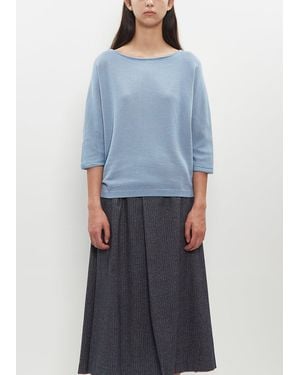 Stephan Schneider Merino Wool-cotton Unita Boatneck Jumper - Blue