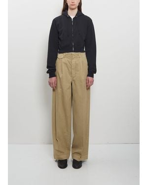 AURALEE Finx Light Chino One-tuck Pants - Natural