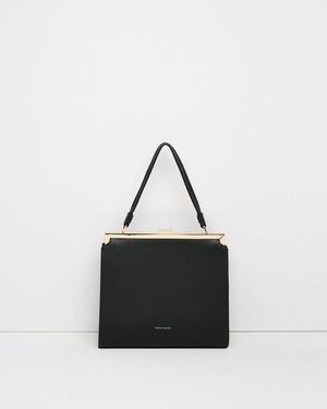 Mansur Gavriel Elegant Leather Top-Handle Bag - Black
