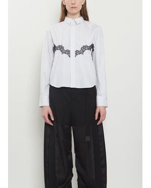 Sacai Lace Detail Poplin Shirt - White