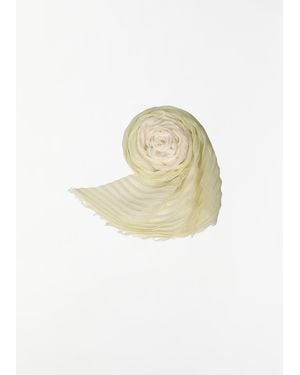 Issey Miyake Gradation Ramie Pleats Stole - White