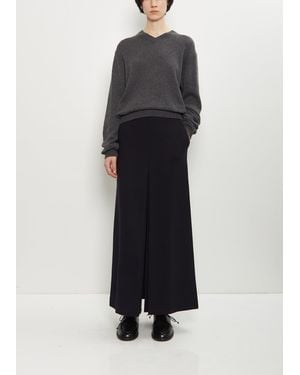 AURALEE Tense Wool Double Cloth Slit Skirt - Black