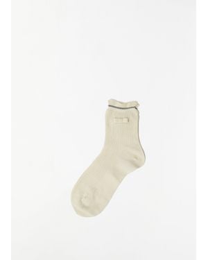 Antipast Waffle Ribbon Socks - White