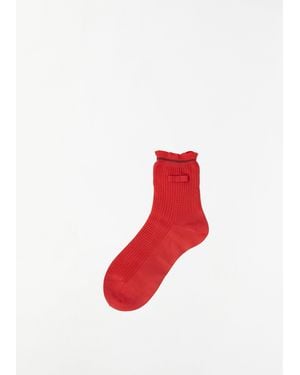 Antipast Waffle Ribbon Socks - Red