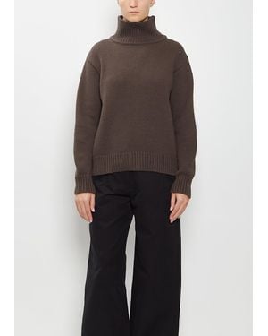 MHL by Margaret Howell Wool Cotton High Neck Jumper - Black