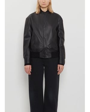The Row Elenora Leather Jacket - Black