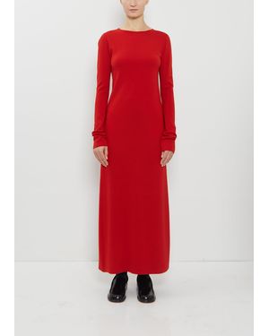 AURALEE Stretch Wool Double Face Knit Dress - Red