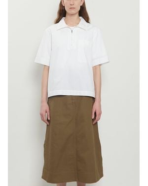 MHL by Margaret Howell Half-zip Cotton Shirt - White
