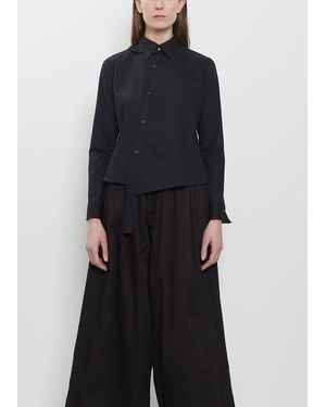 Yohji Yamamoto Cuff Detail Cotton Shirt - Black