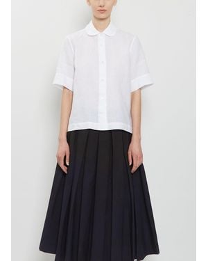 Margaret Howell Round Collar Linen Shirt - White