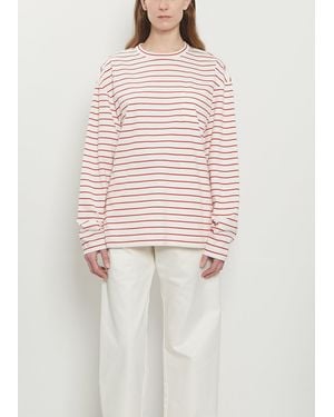 Plan C Striped Jersey Long Sleeve T-shirt - Pink