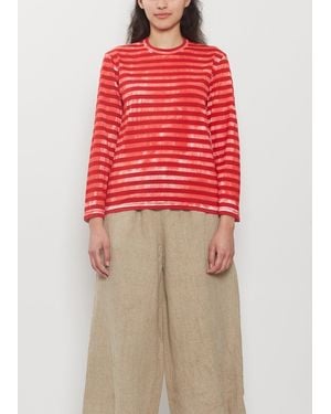 Comme des Garçons Cotton Jersey Long Sleeve Tee - Red