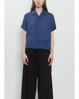 Y's Yohji Yamamoto Open Collar Linen Shirt - Blue