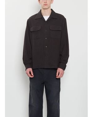 Visvim Men Carrow Wool Linen Shirt - Black