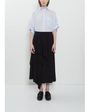 Y's Yohji Yamamoto Drape Detail Crepe Skirt - White