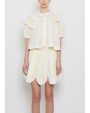 Simone Rocha Puff Sleeve Cropped Shirt - White