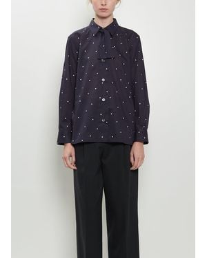 Margaret Howell Neck Tie Cotton Shirt - Blue