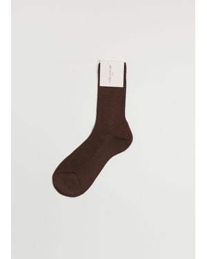 Maria La Rosa One Ribbed Silk Socks - White