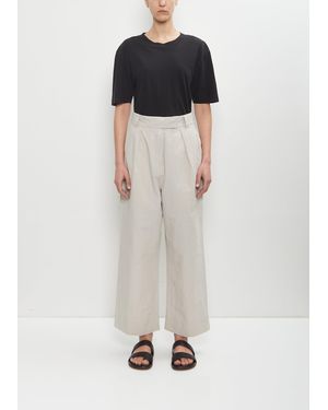MHL by Margaret Howell Cotton Linen Pleated Crop Trouser - Multicolour