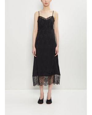 Simone Rocha Brocade Lace Trim Slip Dress - Black