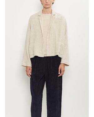 Apuntob Linen Cashmere Short Open Jacket - Blue
