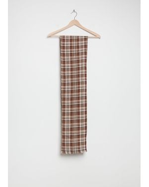 Denis Colomb Monsoon Plaid Linen Cotton Stole - White