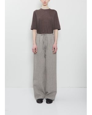 Loulou de Saison Clark Linen Cotton Trousers - Grey
