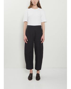 MHL by Margaret Howell Barrel Leg Cotton Linen Trousers - White