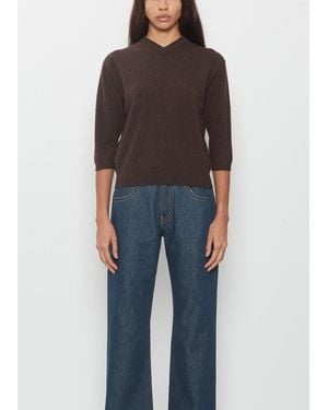 6397 Elbow V-neck Cashmere Sweater - Black