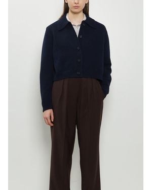 Margaret Howell Merino Wool Cardigan Jacket - Blue